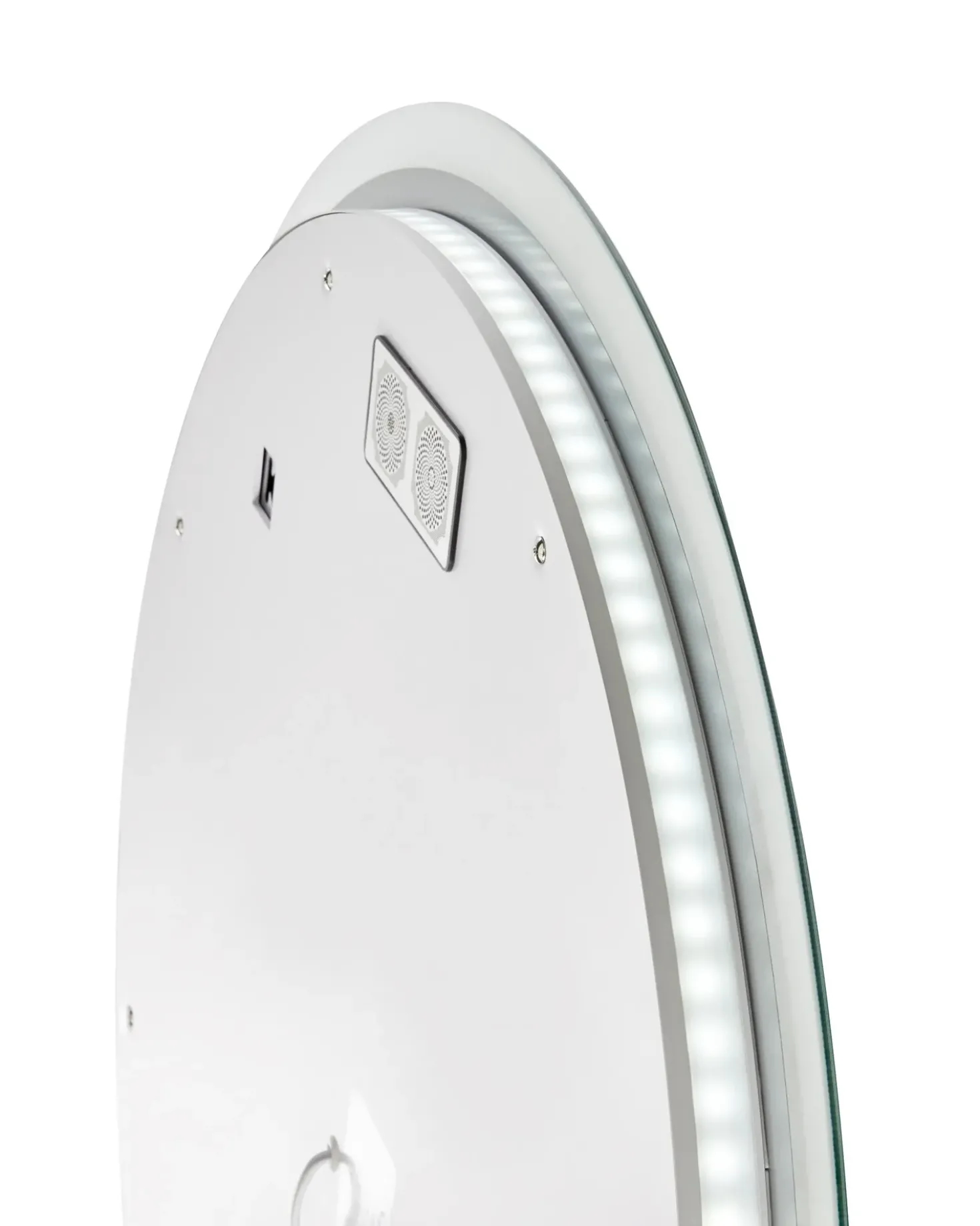 LED-badeværelsesspejl FIXIN 80 cm 80 cm Med indbygget Bluetooth-højttaler Sølv