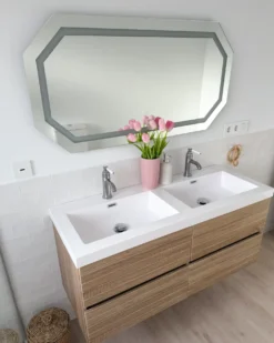 LED-badeværelsesspejl LOCMARIAQUER 120 cm 60 cm Sølv