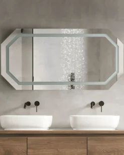 LED-badeværelsesspejl LOCMARIAQUER 120 cm 60 cm Sølv