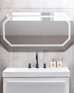 LED-badeværelsesspejl LOCMARIAQUER 120 cm 60 cm Sølv