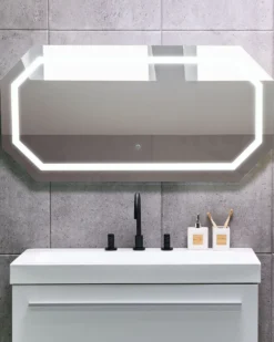 LED-badeværelsesspejl LOCMARIAQUER 120 cm 60 cm Sølv