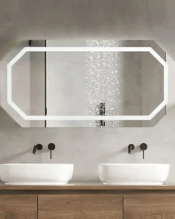 LED-badeværelsesspejl LOCMARIAQUER 120 cm 60 cm Sølv