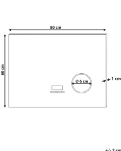 LED-badeværelsesspejl MONTARON 80 cm 60 cm Sølv