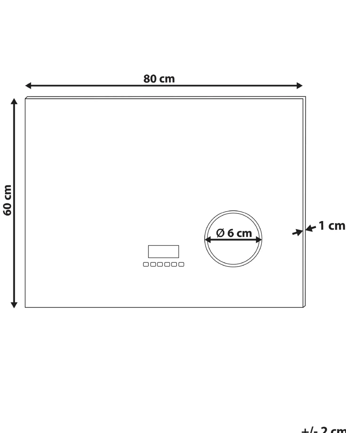 LED-badeværelsesspejl MONTARON 80 cm 60 cm Sølv