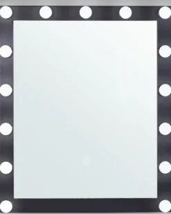 LED-badeværelsesspejl ODENAS 50 cm 60 cm Sort