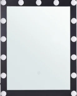 LED-badeværelsesspejl ODENAS 50 cm 60 cm Sort
