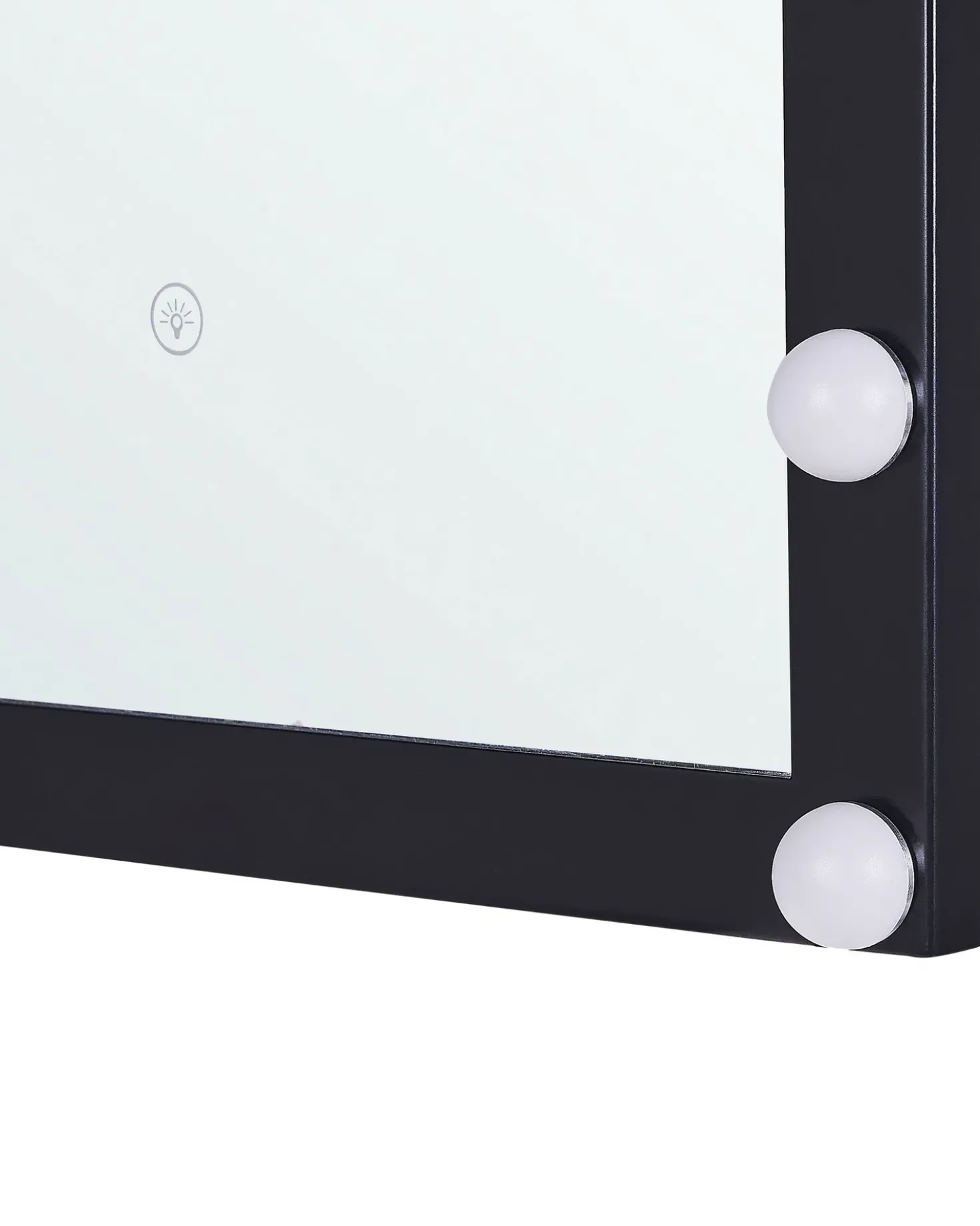 LED-badeværelsesspejl ODENAS 50 cm 60 cm Sort