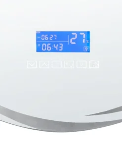 LED-badeværelsesspejl TANAY 60 cm 60 cm Med indbygget Bluetooth-højttaler Sølv