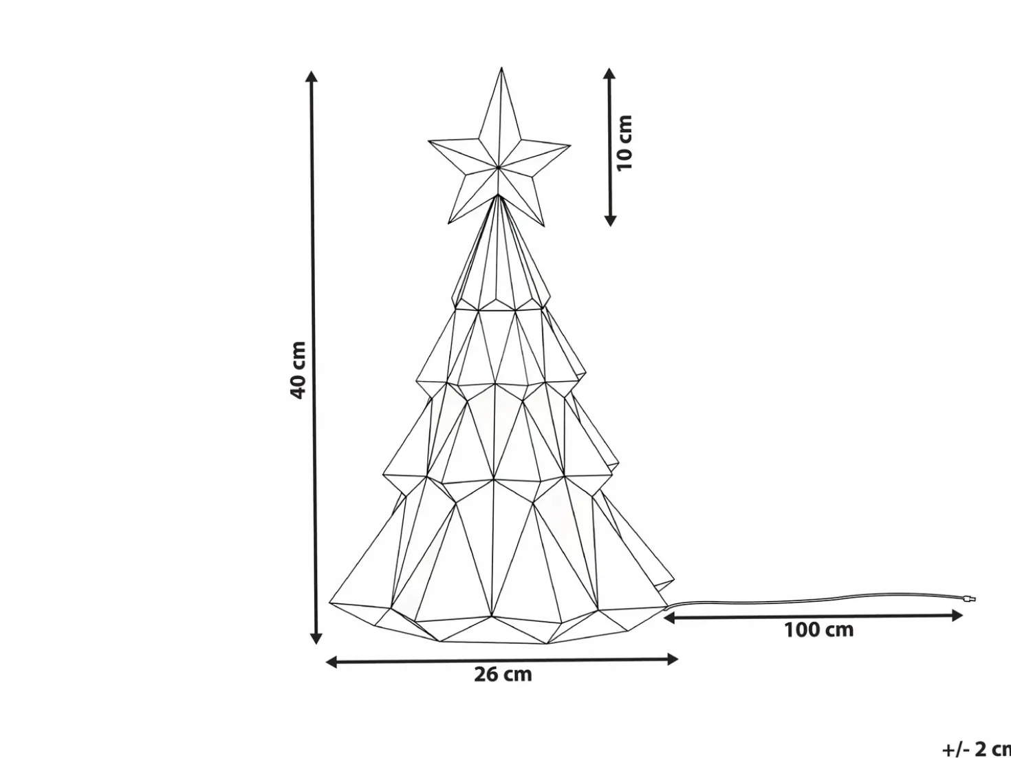 LED dekoration UNUKA Juletræ 40 cm Multifarvet