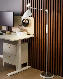 LED-gulvlampe ANDROMEDA Med dæmpning Metal Hvid