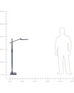 LED-gulvlampe AQUARIUS Med dæmpning Metal Mørkegrå