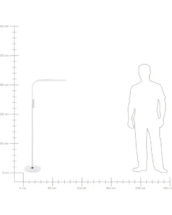LED-gulvlampe ARIES Med fjernbetjening Med dæmpning Metal Hvid