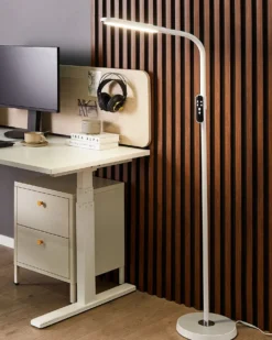 LED-gulvlampe ARIES Med fjernbetjening Med dæmpning Metal Hvid