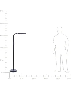 LED-gulvlampe ARIES Med fjernbetjening Med dæmpning Metal Sort