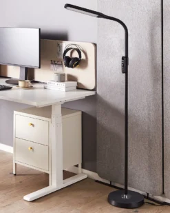 LED-gulvlampe ARIES Med fjernbetjening Med dæmpning Metal Sort