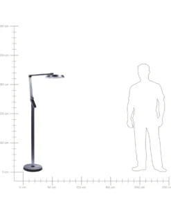 LED-gulvlampe CARINA Med dæmpning Metal Mørkegrå