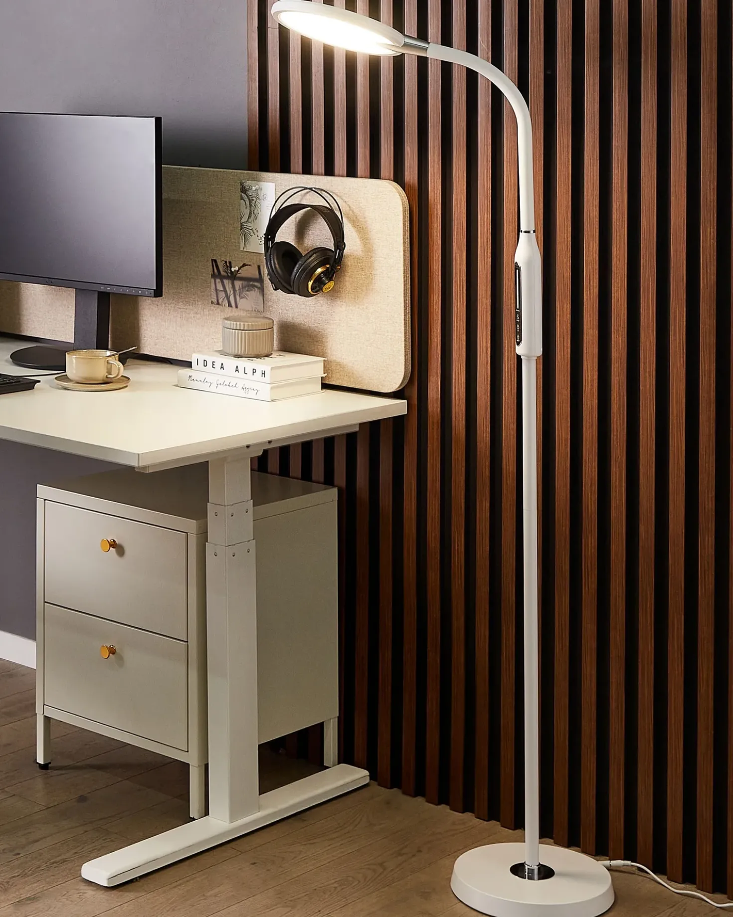 LED-gulvlampe CASSIOPEIA Med dæmpning Metal Hvid