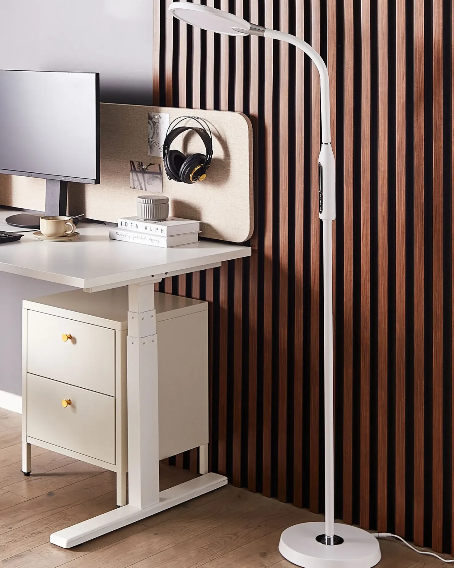 LED-gulvlampe CASSIOPEIA Med dæmpning Metal Hvid