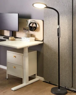 LED-gulvlampe CASSIOPEIA Med dæmpning Metal Sort