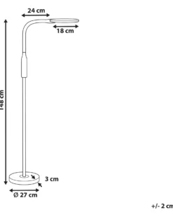 LED-gulvlampe CASSIOPEIA Med dæmpning Metal Sort