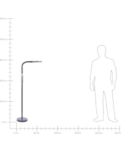 LED-gulvlampe CASSIOPEIA Med dæmpning Metal Sort
