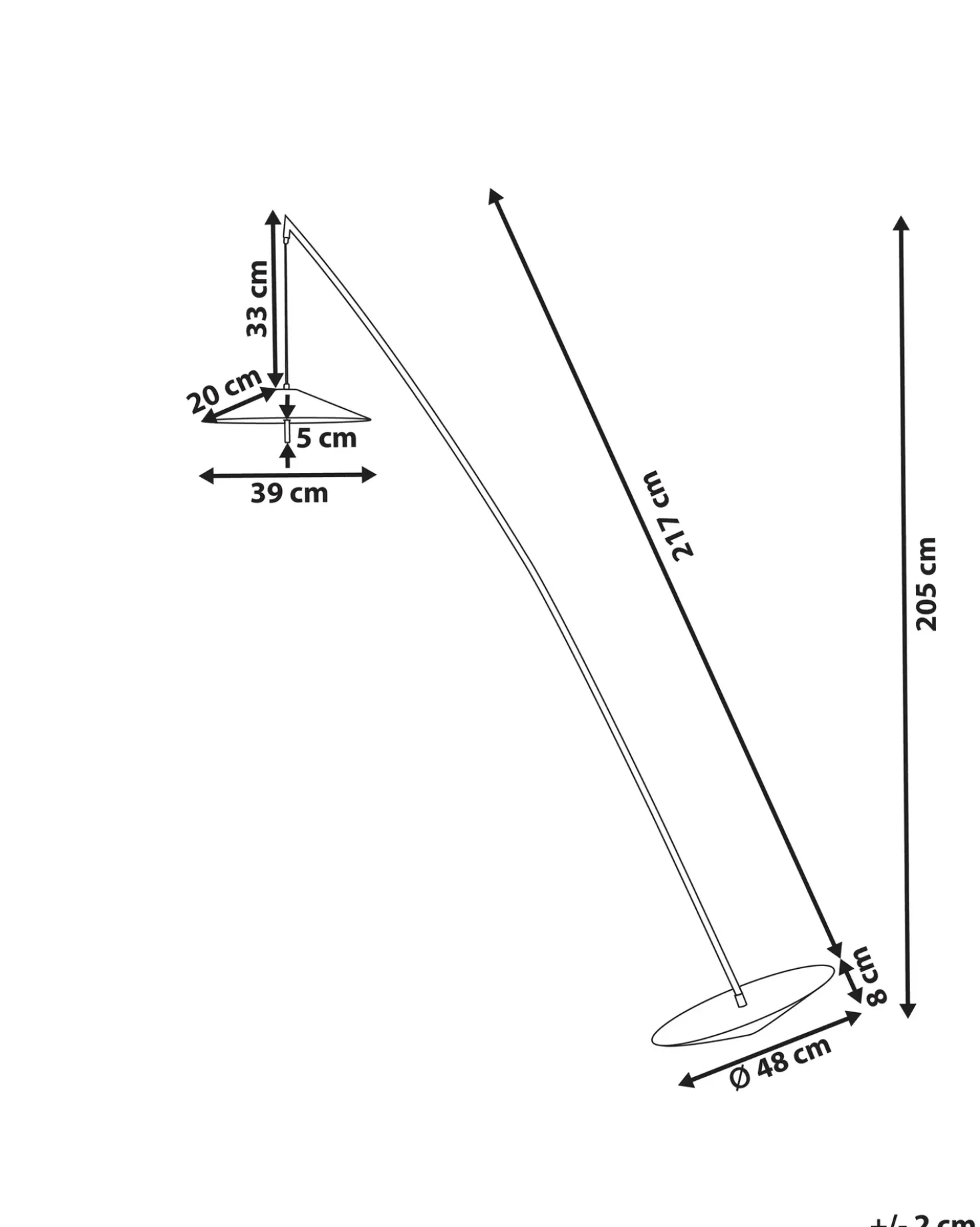 LED-gulvlampe COMALIE Metal Sort