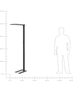 LED-gulvlampe ORION Med bevægelsessensor Metal Sort