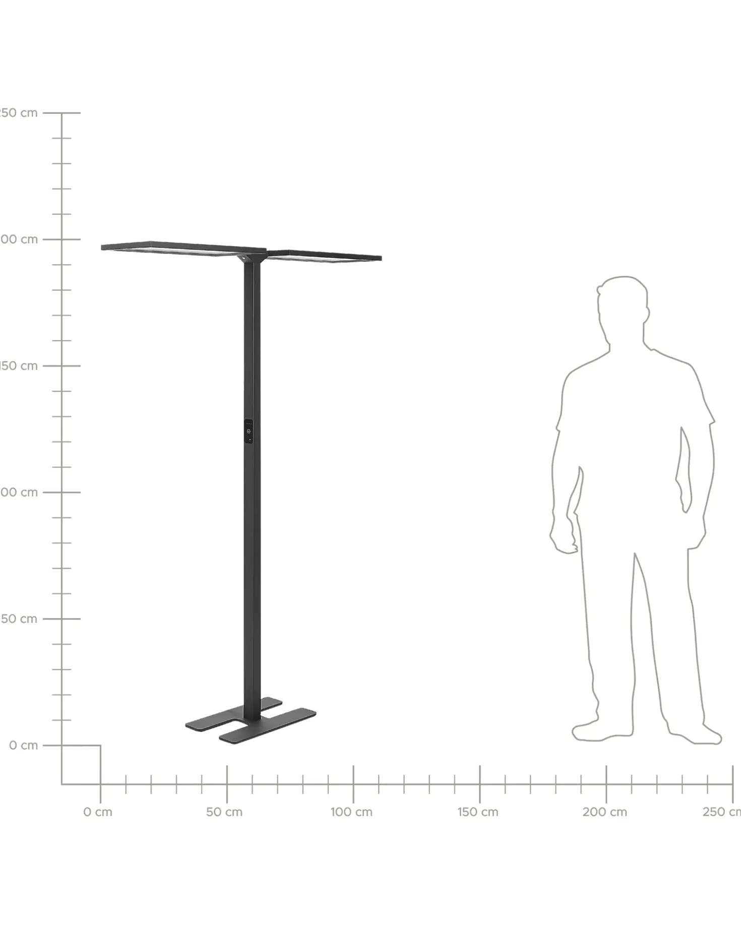 LED-gulvlampe SCULPTOR Med bevægelsessensor Metal Sort
