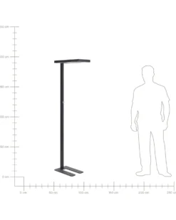 LED-gulvlampe TAURUS Med dæmpning Metal Sort