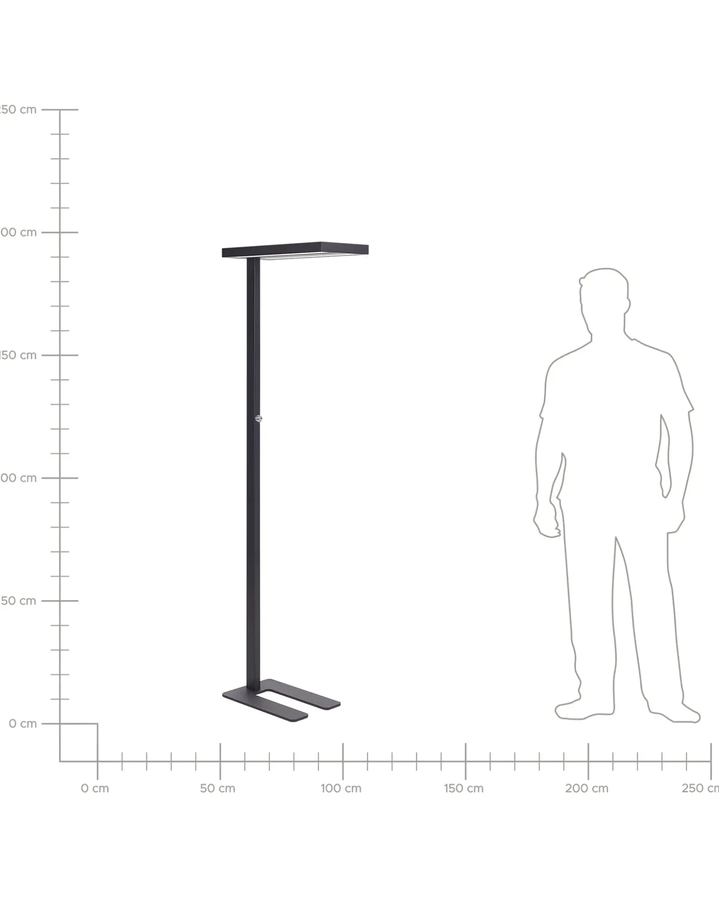 LED-gulvlampe TAURUS Med dæmpning Metal Sort
