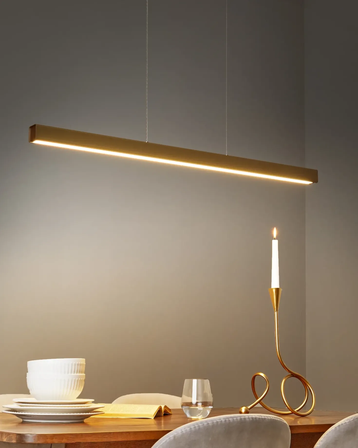 LED-pendel lampe ARENAS Med fjernbetjening Guld