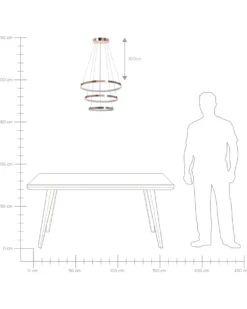 LED-pendel lampe ATREK Metal Rosa guld