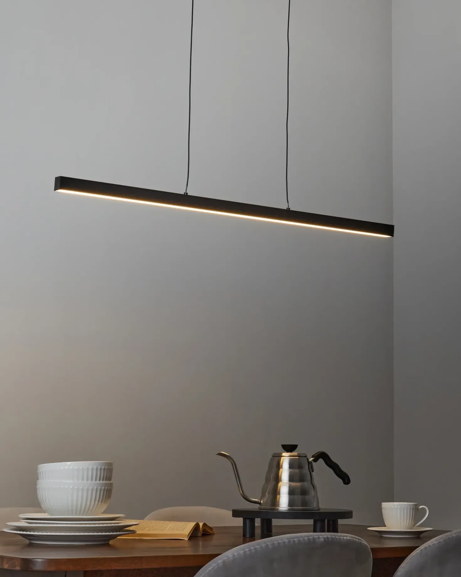 LED-pendel lampe CANDELERO Med fjernbetjening Sort