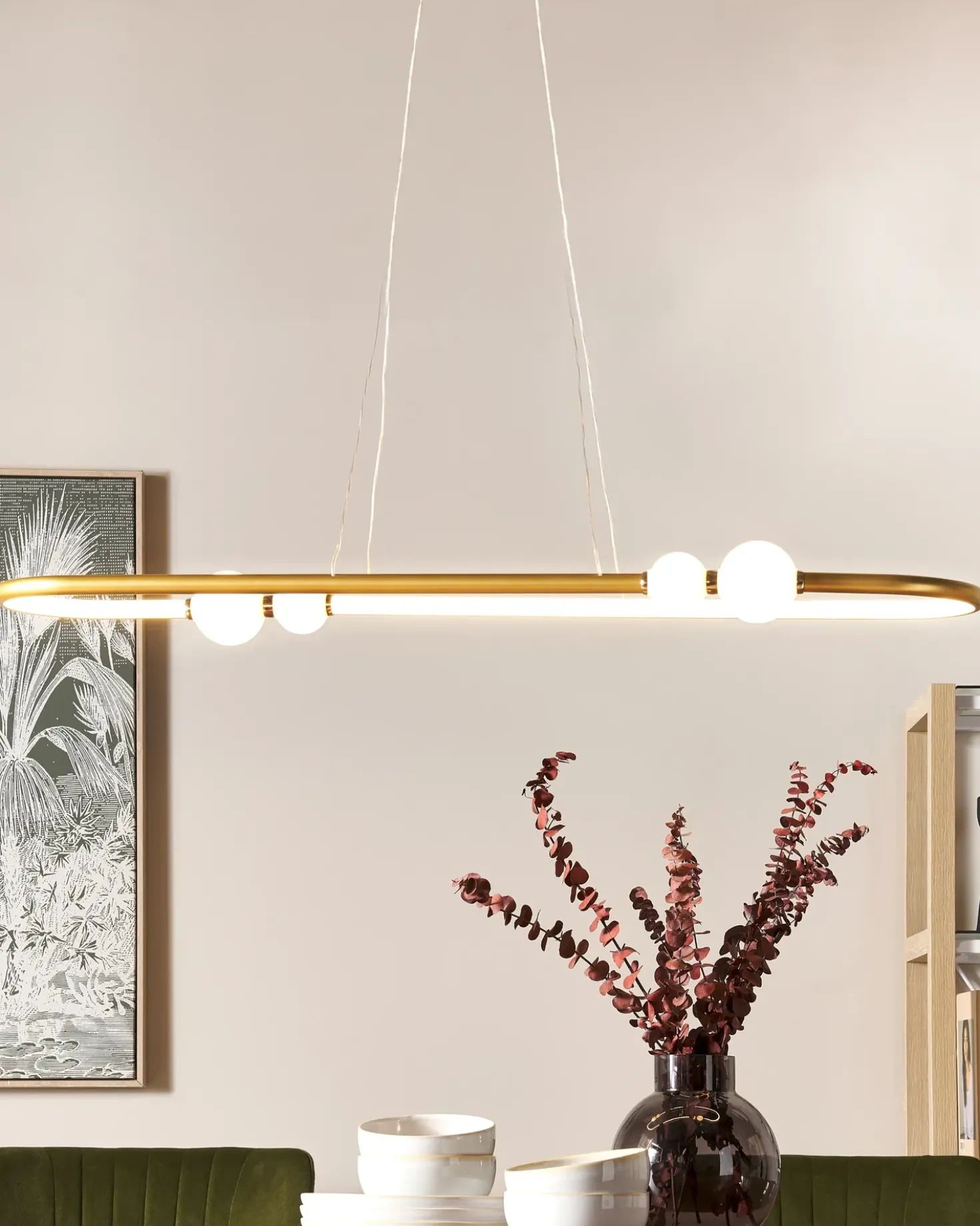 LED-pendel lampe FEALE Metal Guld
