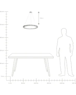LED-pendel lampe MAGAT Krystal Sølv