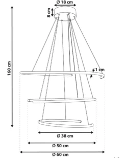 LED-pendel lampe MAYU Metal Sort