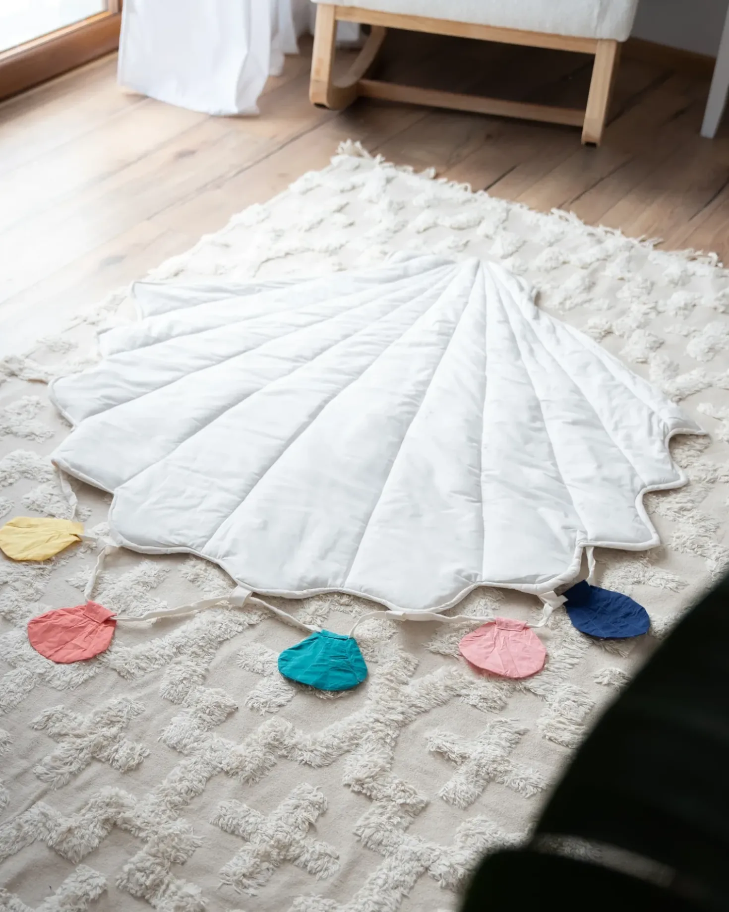 Legetæppe KADMEA 110 x 110 cm Bomuld Hvid