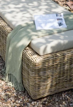 Liggestol med hynde PALESE Rattan Naturlig