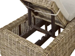 Liggestol med hynde PALESE Rattan Naturlig