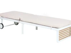 Liggestol med hynde VERDELLO Metal Beige