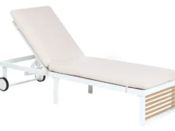 Liggestol med hynde VERDELLO Metal Beige