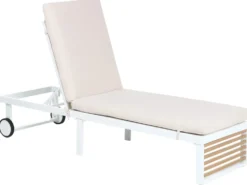 Liggestol med hynde VERDELLO Metal Beige