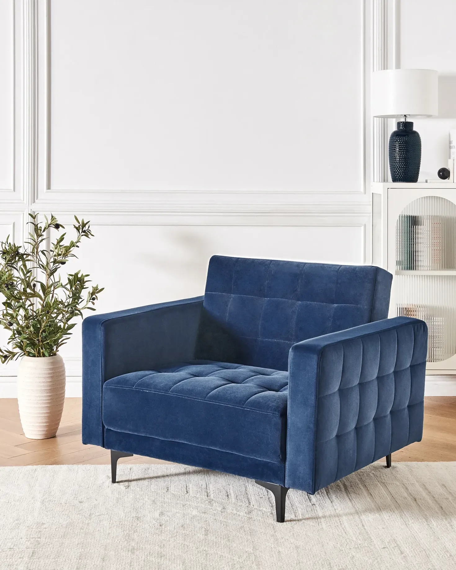 Lænestol ABERDEEN Velour Blå