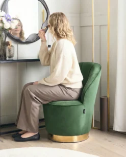 Lænestol ALBY Velour Mørkegrøn