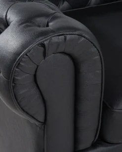 Lænestol CHESTERFIELD Ægte læder Sort