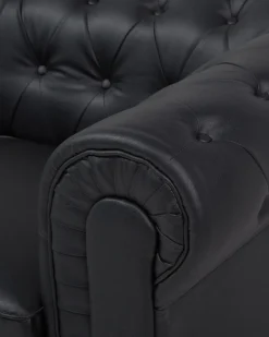 Lænestol CHESTERFIELD Kunstlæder Sort