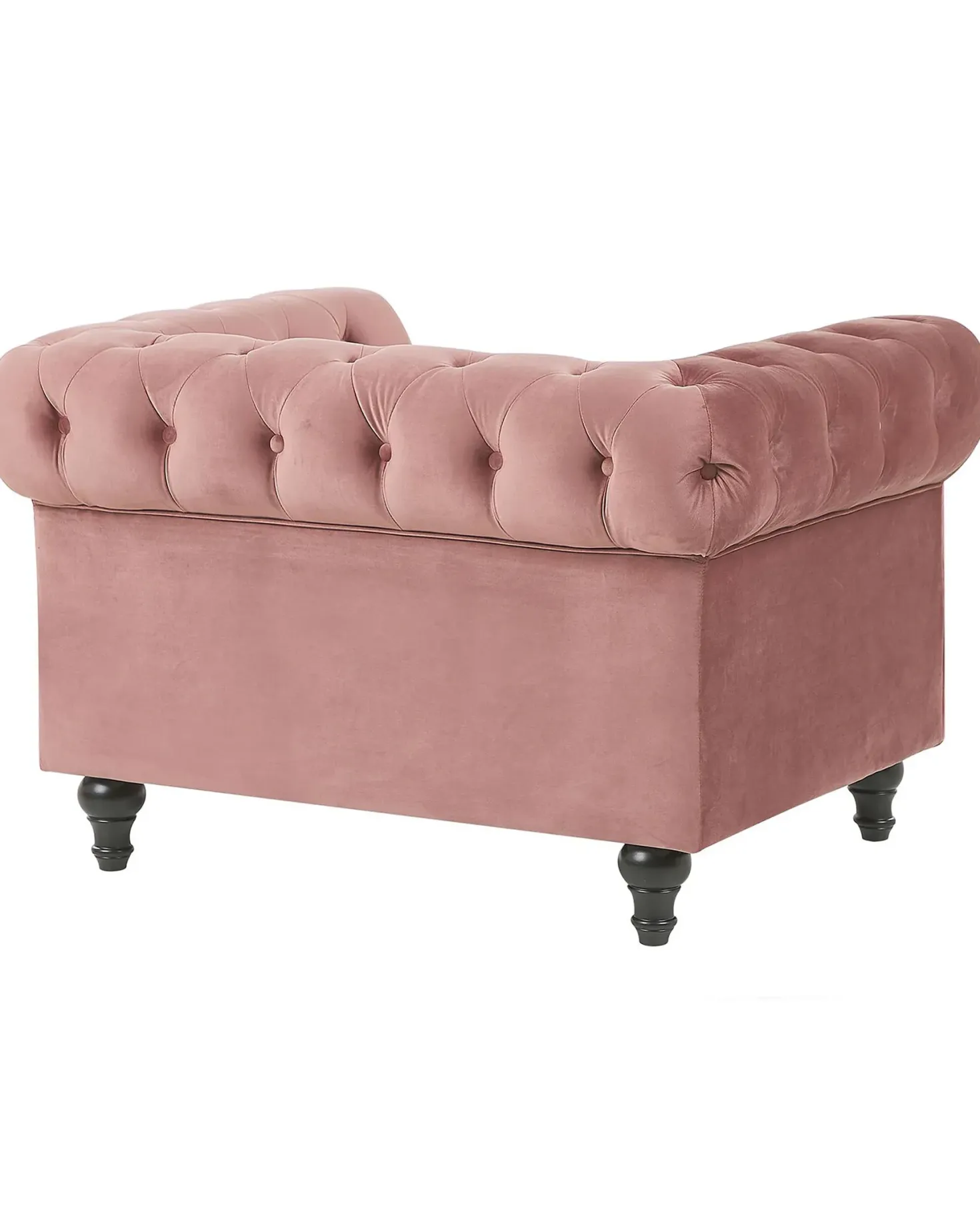 Lænestol CHESTERFIELD Velour Lyserød