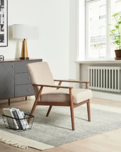 Lænestol ESRUM Mørkebrun/beige