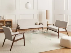 Lænestol ESRUM Mørkebrun/beige