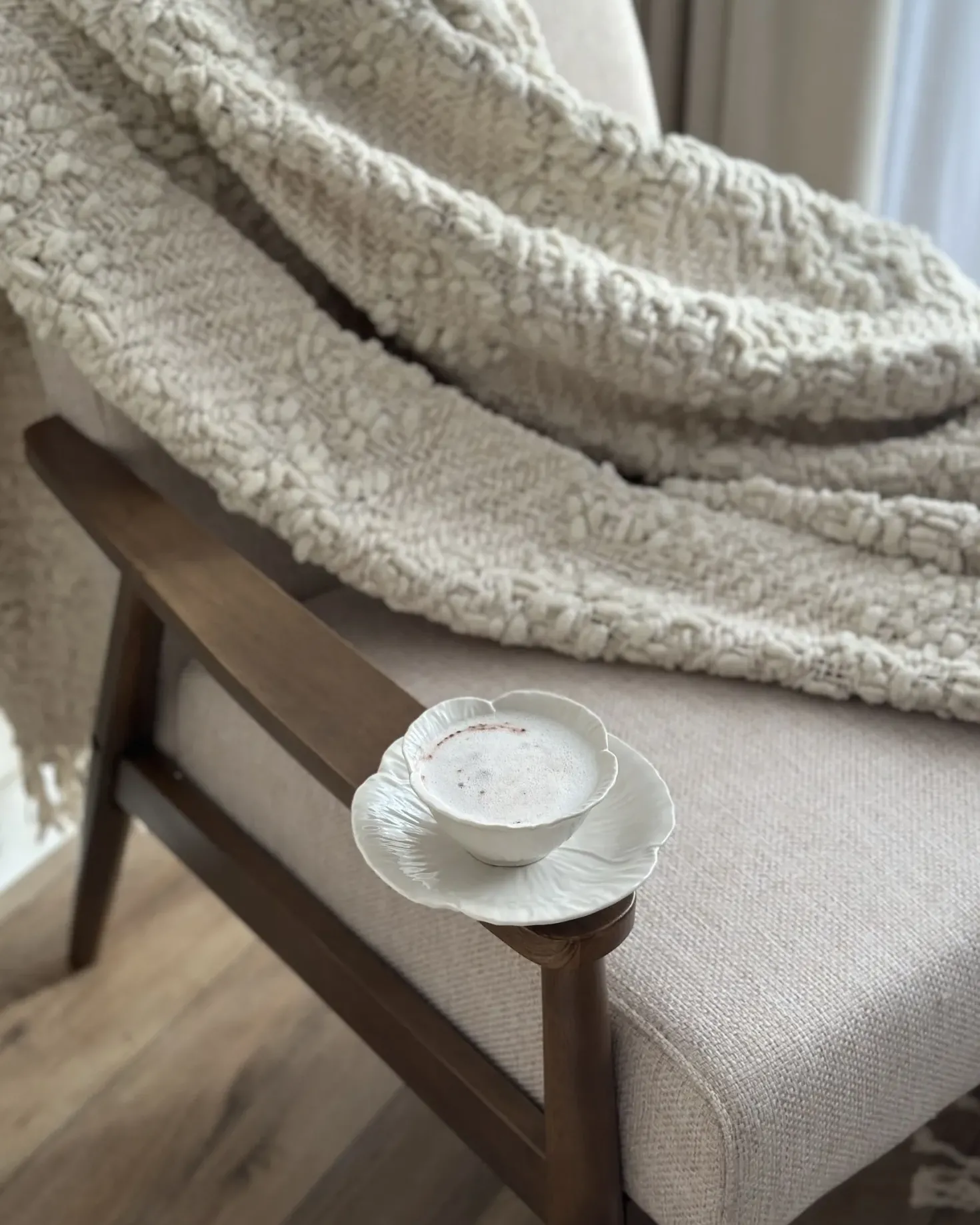 Lænestol ESRUM Mørkebrun/beige